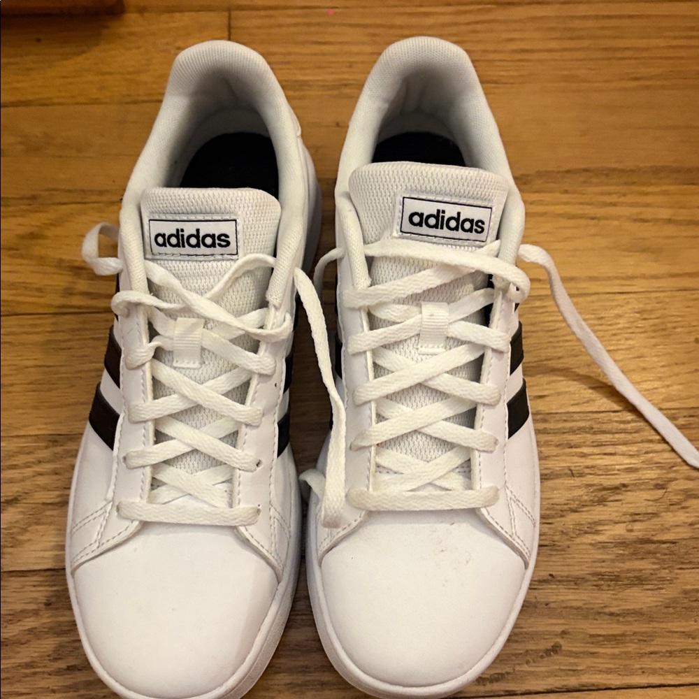 Adidas Classic White Shoes with Black Accents